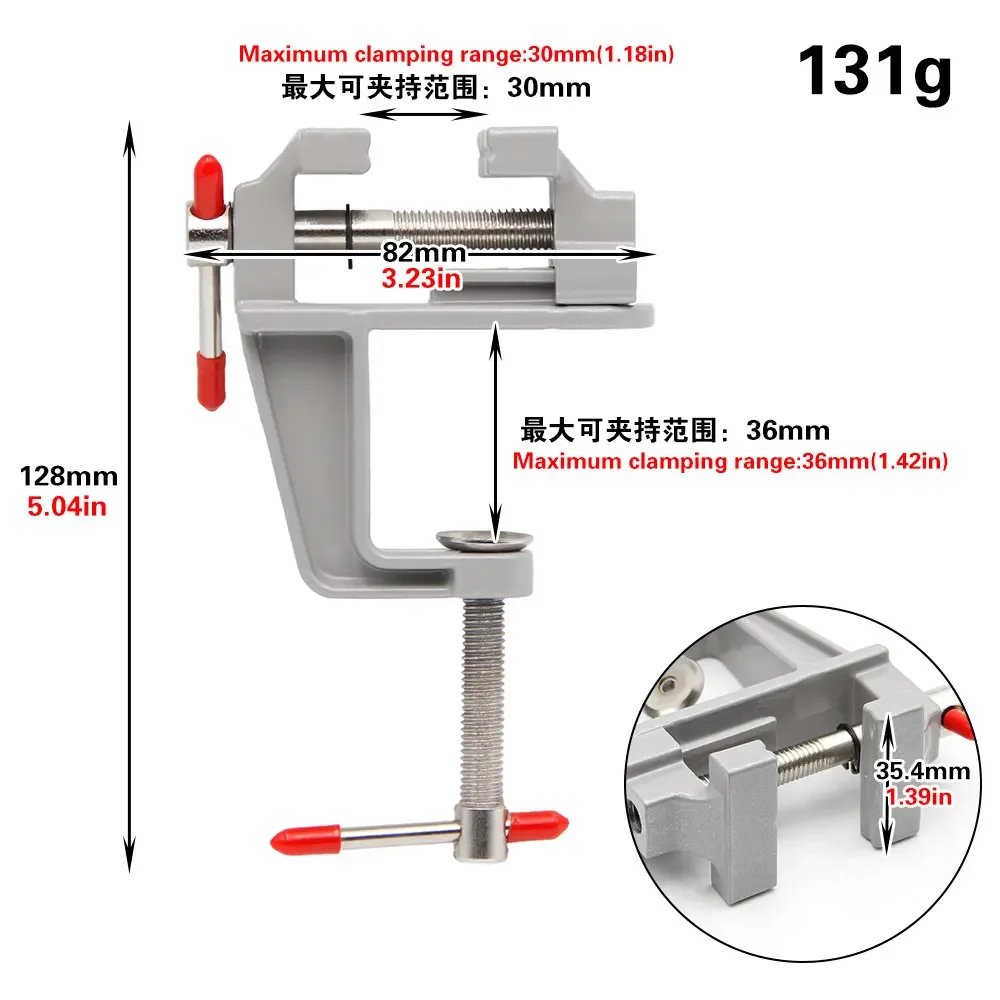 35MM Aluminium Alloy Table Bench Clamp Vise Multi-functional Bench Vise Table Screw Vise for DIY Craft Mold Fixed Repair Tool image 2