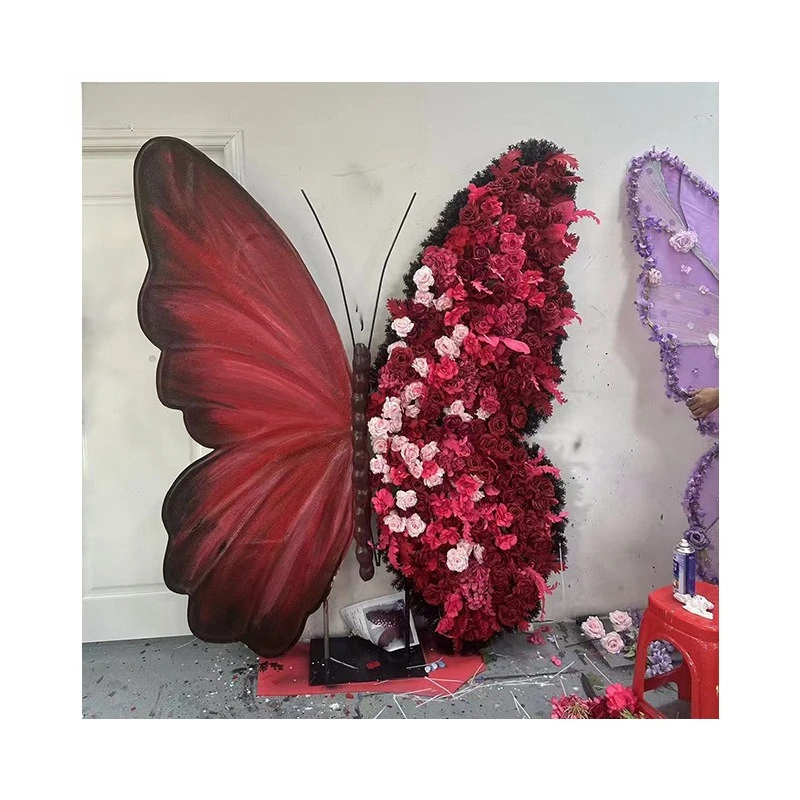 Giant butterfly flower scene decoration shopping mall scenic spot store wedding simulation butterfly set props