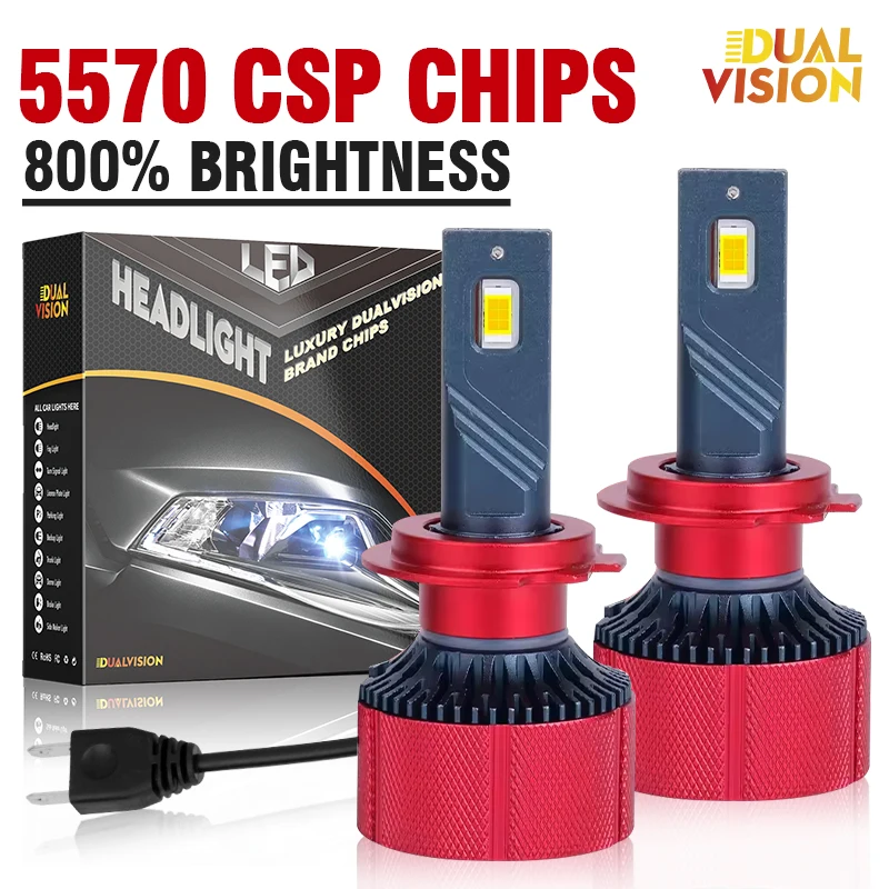 

F5C 2Pcs H4 LED Headlight 30000LM H7 H1 H11 H8 H9 9005 9006 HB3 HB4 9012 Led High Low Beam Fog Lights Super Bright 5570 CSP Chip