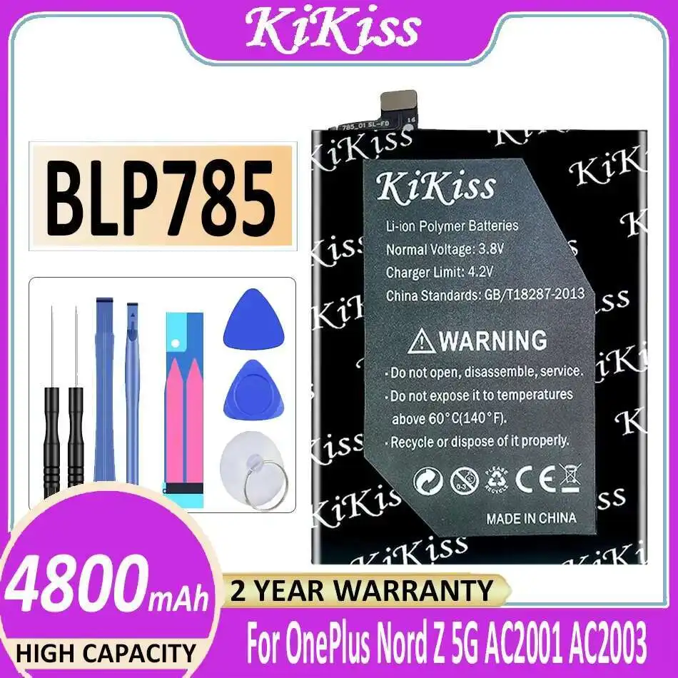 

Mobile Phone Battery For Oneplus Nord Z 5G AC2001 AC2003 One Plus 1+ Nord Z 5G 4800mAh Safe BLP785