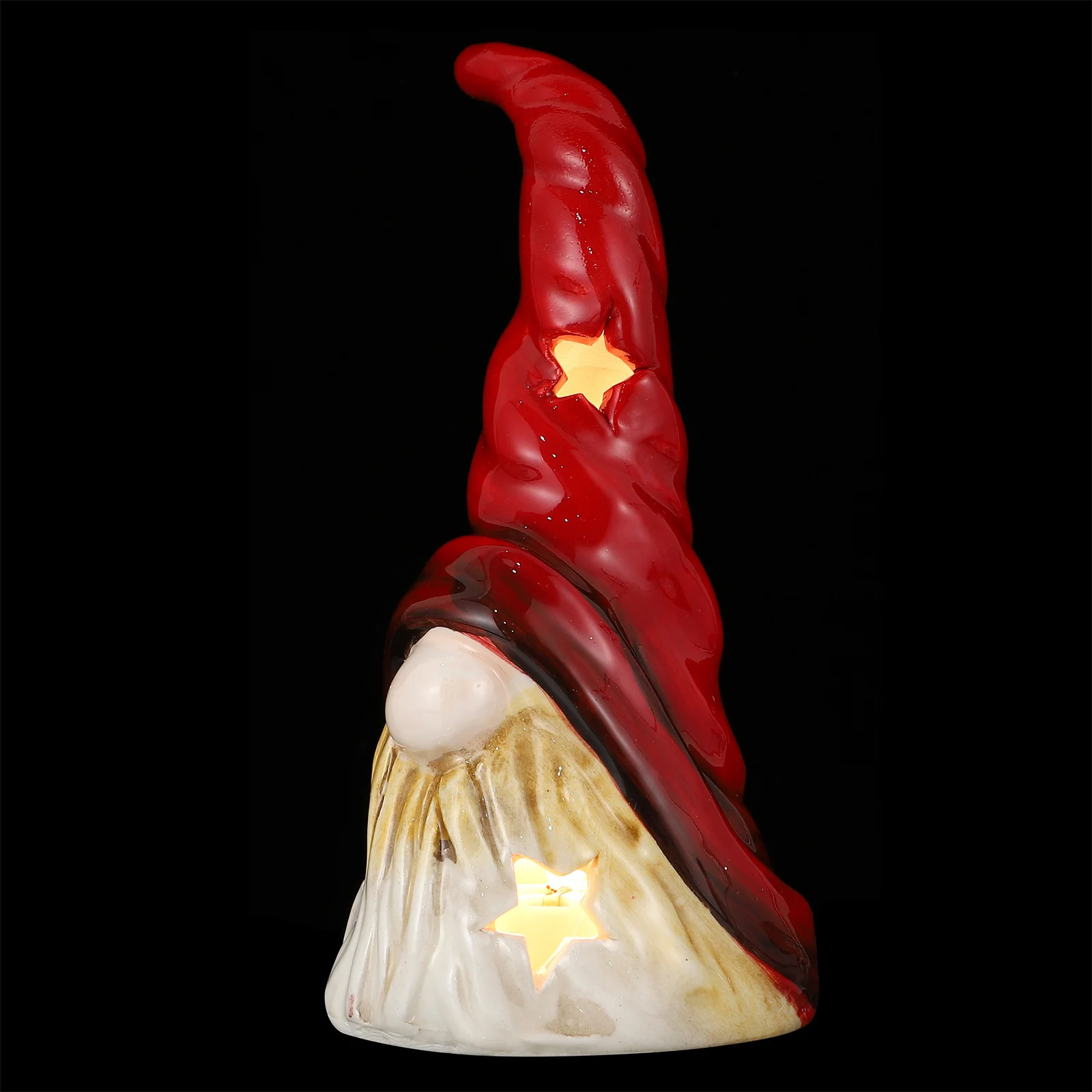 

1Pcs Christmas Ceramic Ornament Desktop Luminous Adornment LED Light Glowing Xmas Decor Festival Table Decoration