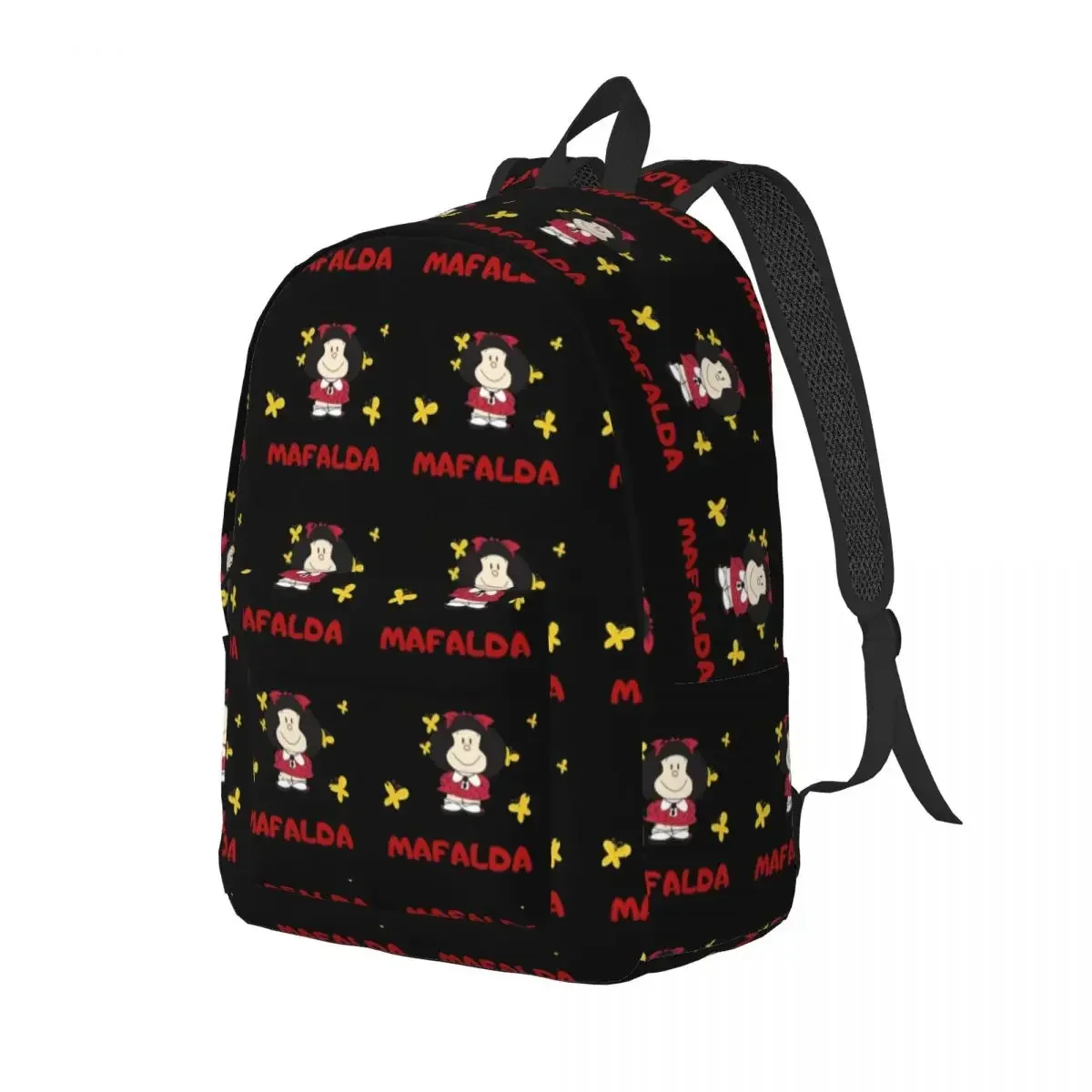 Mafalda Butterflies Backpack for Preschool Primary School Student Kawaii Cartoon Bookbag Boy Girl Kids Daypack with Pocket