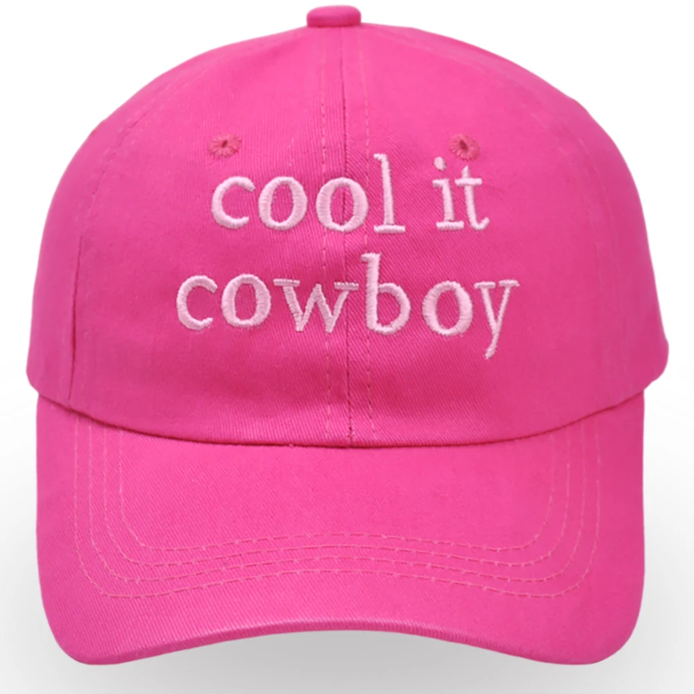 Cool It Cowboy Baseball Cap Embroidery Cotton Mom Hat Girly Pink Trucker Hat Summer Woman  Adjustable Outdoor Hat