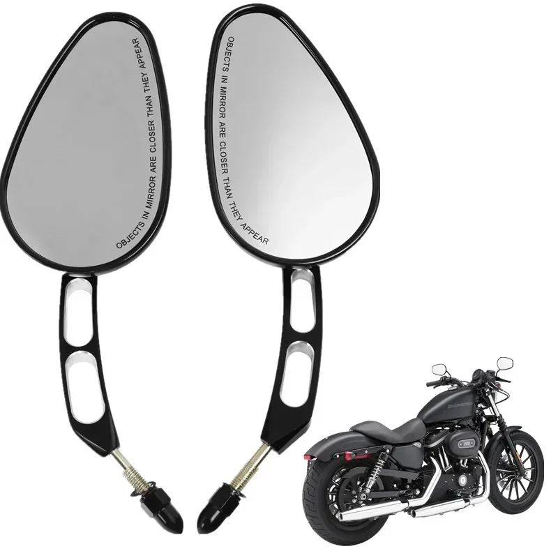 For Harley Heritage Softail Road King Glide Sportster 1200 XL883N Motorcycle Parts 8mm Rear View Mirrors