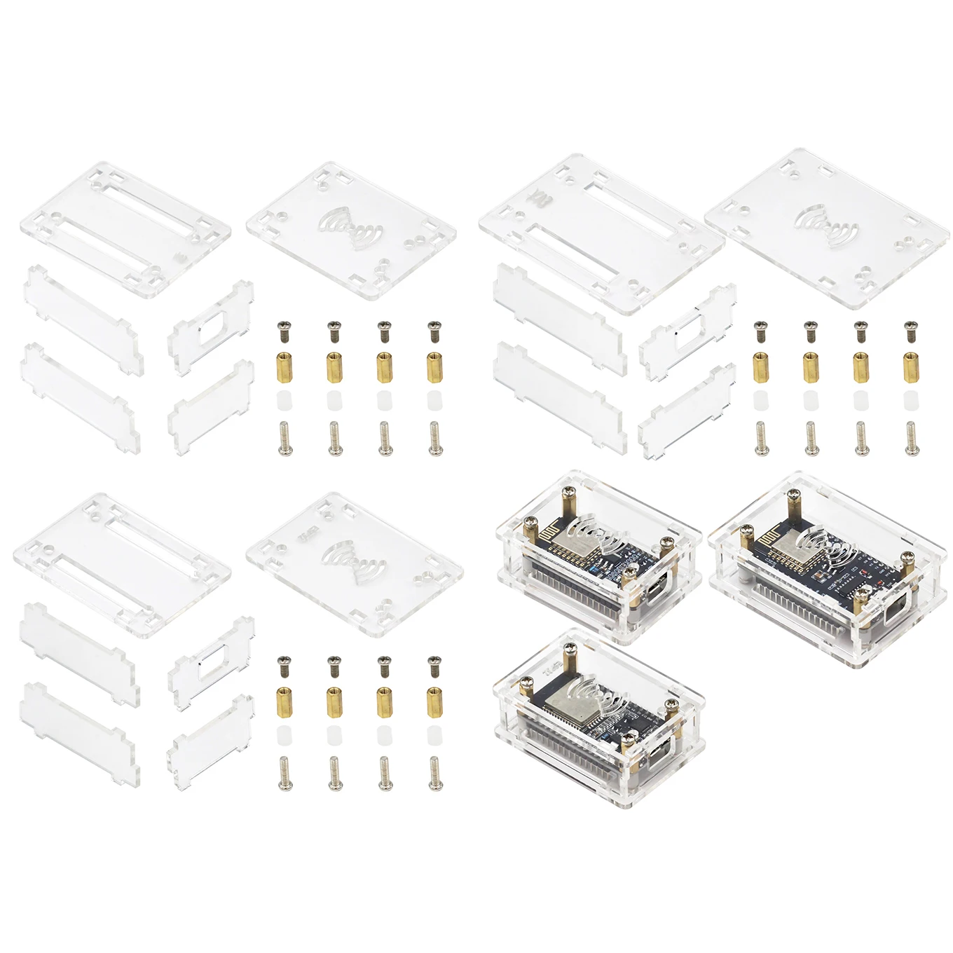 2/5/10PCS NodeMcu Lua 2102 340G ESP-32 iot Development Board Transparent acrylic protective shell