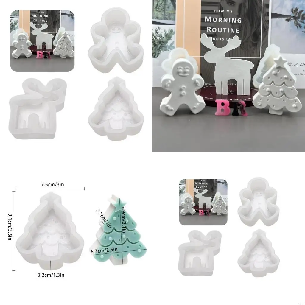 

N2UE Mould Silicone Craft Mold Christmas Themed DIY Soap Molds for Candle