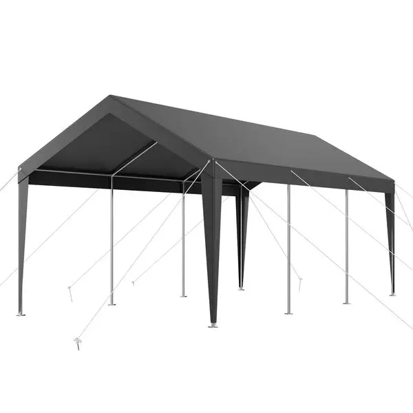 

Автомобильный навес Carport 10 x 20 футов, сверхмощный портативный автомобильный гаражный навес, серый