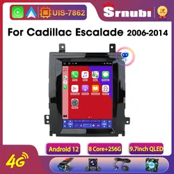 Srnubi android 12.0 rádio do carro para cadillac escalade gmt900 3 2006-2014 sls 2007-2012 2din 4g wifi carplay 9.7 