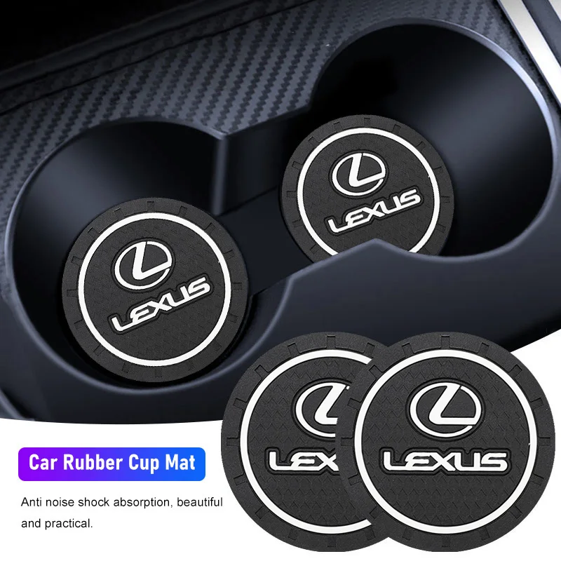 2 قطعة كأس سيليكون الحصير مكافحة الضوضاء كوستر اكسسوارات السيارات لكزس F-SPORT ES RX NX LS UX LM LX GX LC RZ هو CT GS RC HS