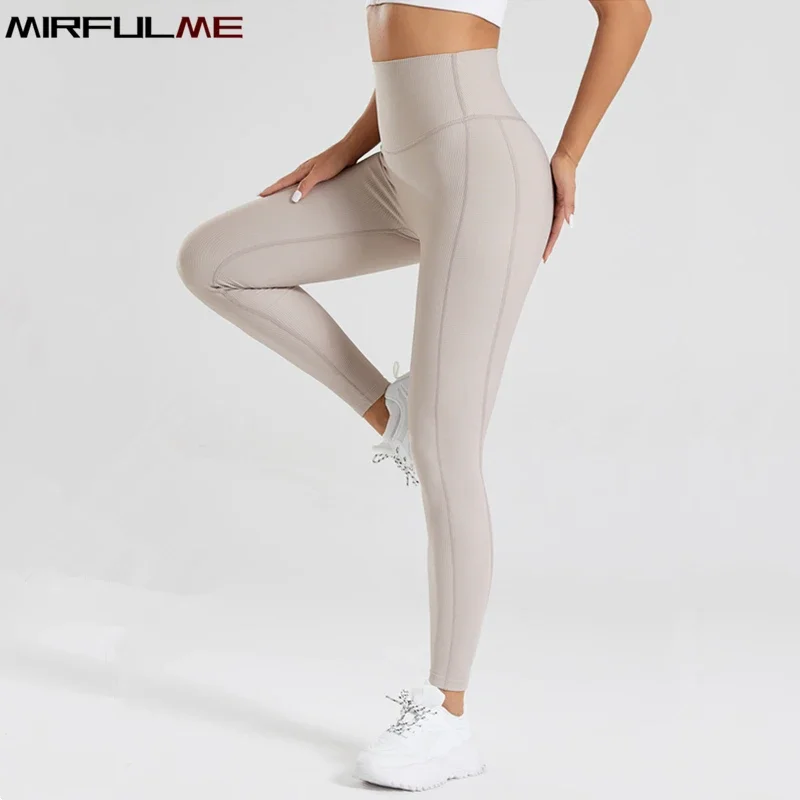 Women Sport Leggings High Waist Yoga Pants Hip Lifting Running Trousers Textured Leggings Elastic Gym Fitness Tights With Pocket