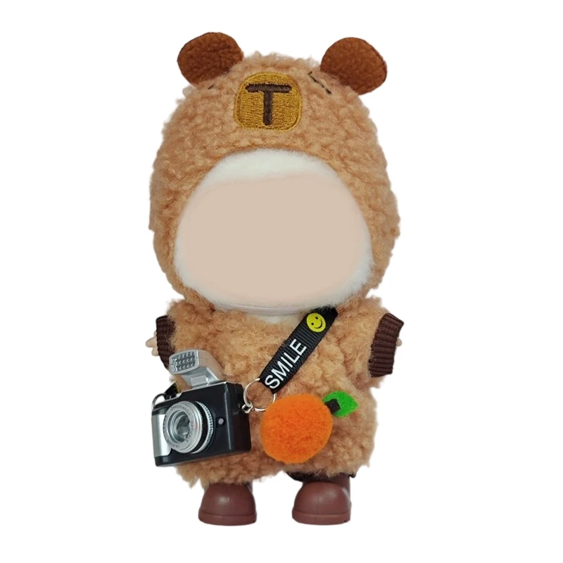 

15-17cm Mini Plush Doll'S Clothes Outfit Accessories for Korea Kpop Exo Labubu Idol V1 V2 Overalls Set Clothing Gift