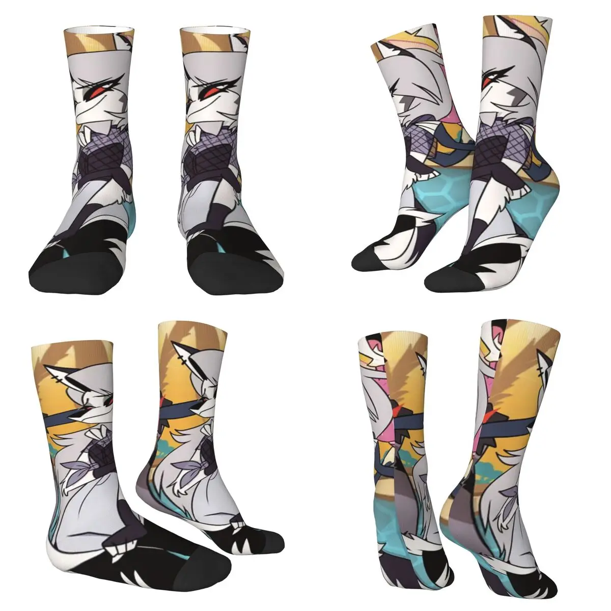 

Носки в стиле аниме Helluva Boss Loona, чулки высокого качества в стиле Харадзюку, всесезонные длинные носки для мужчин и женщин, подарок на день рождения