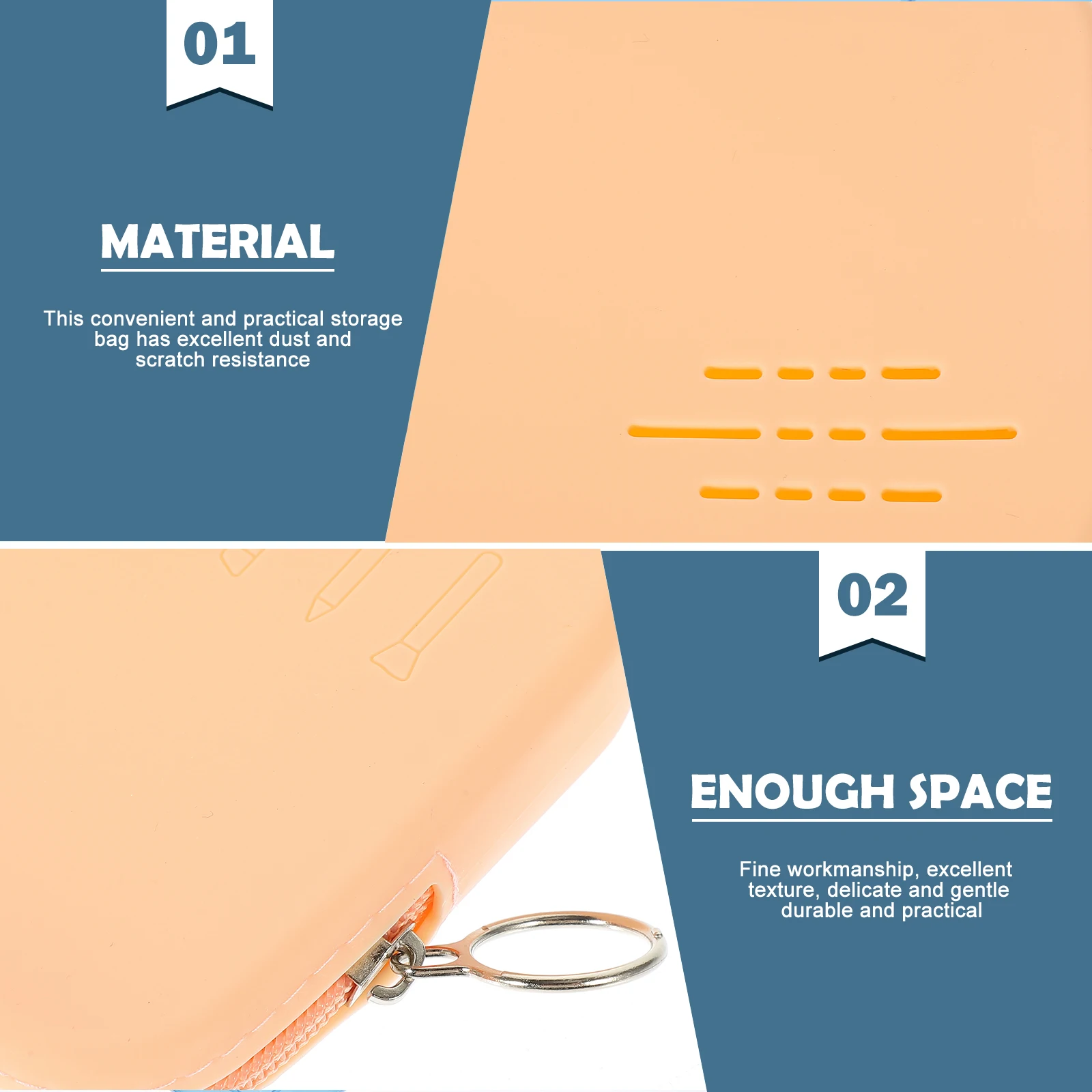 

Travel Makeup Brush Holder Portable Silicone Pouch Zipper Cosmetics Bag Makeup Organizer Lipstick Case for Women