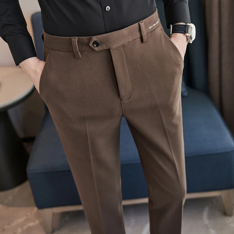 

Men's Casual Pants Soft Tight Stretch Trousers For Business Social Office Workers Interview Party Wedding Suit S-3XL