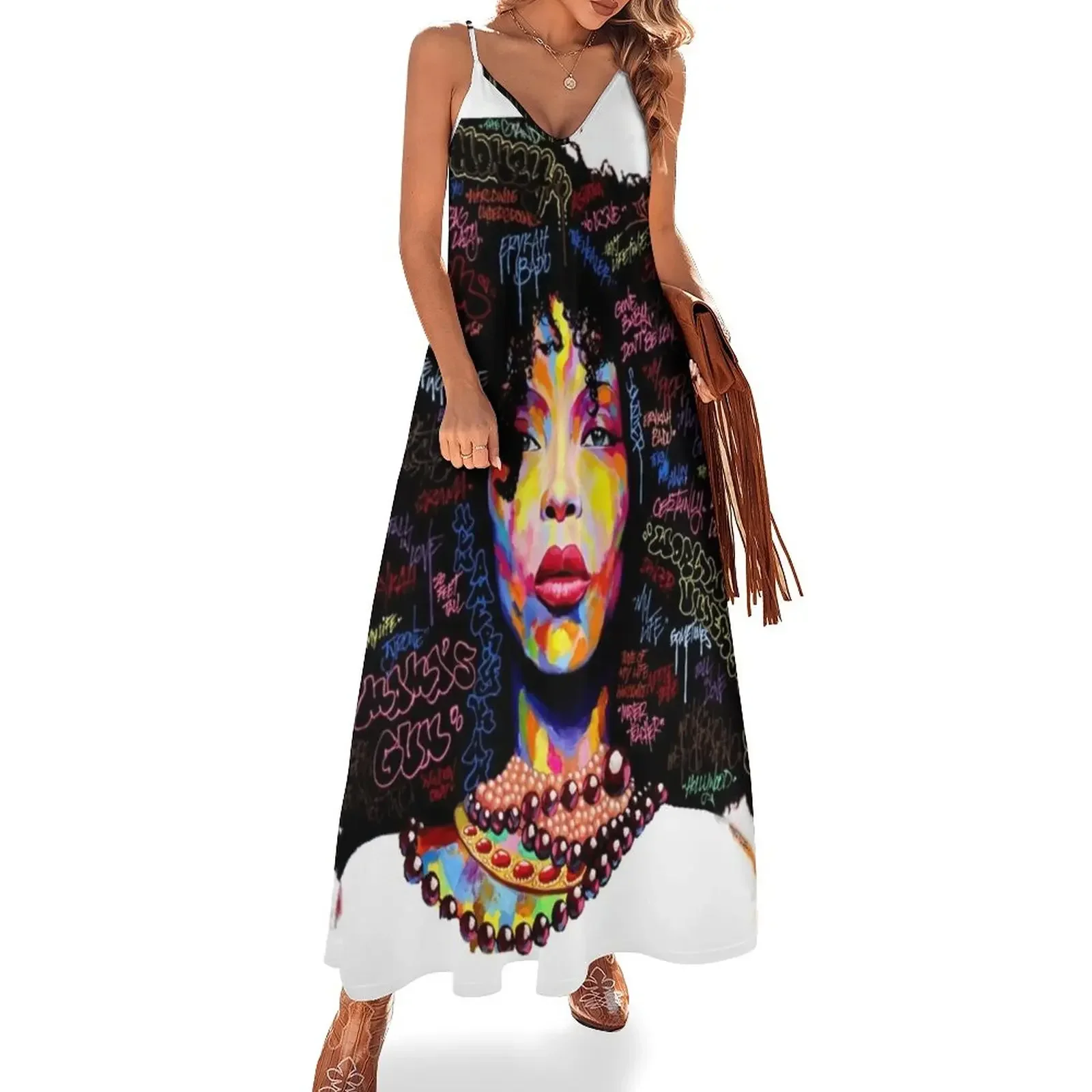 

Graffiti Hair Sleeveless Dress Women's skirt dress women elegant luxury party dresses woman dresses korean style Dress