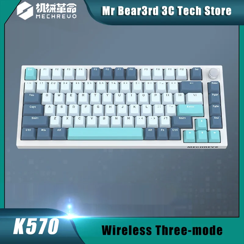 

Mechrevo K570 81-Key Wireless Three-Mode Mechanical Keyboard Bluetooth 2.4g Wired Keyboard Gasket Full-Key Hot-Swappable