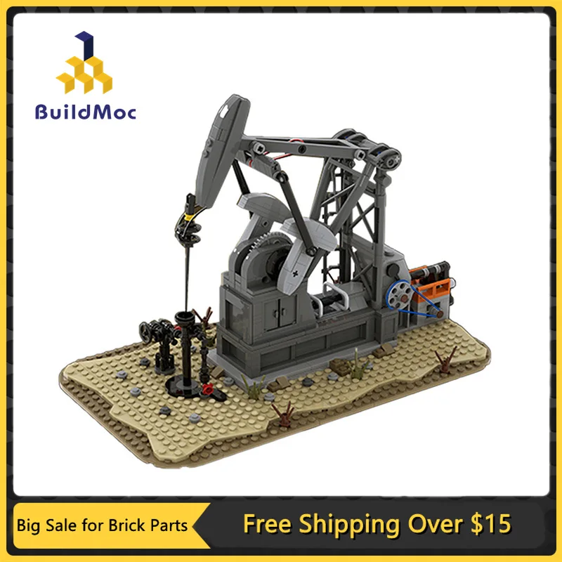 Oil Derrick Rig Building Kit Functioning Oil Pump Jack Mechanical Model High-tech Engineering STEM Toy Kid Birthday Xmas Gift