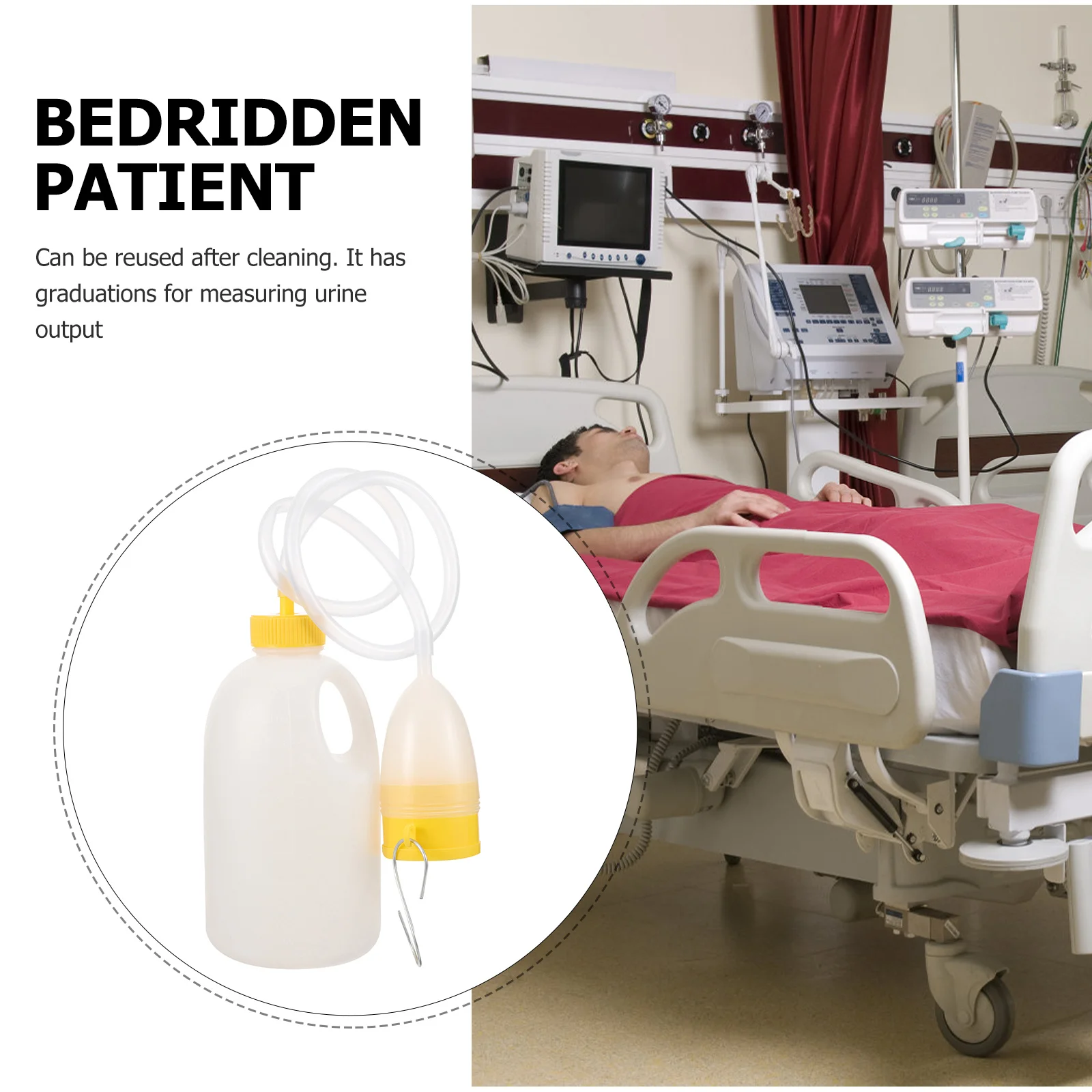 

2000 Ml Men'S Urinal Reusable Portable Potty For Hospital Home Travel Camping Outdoor Use Urinal For Bedridden Patients