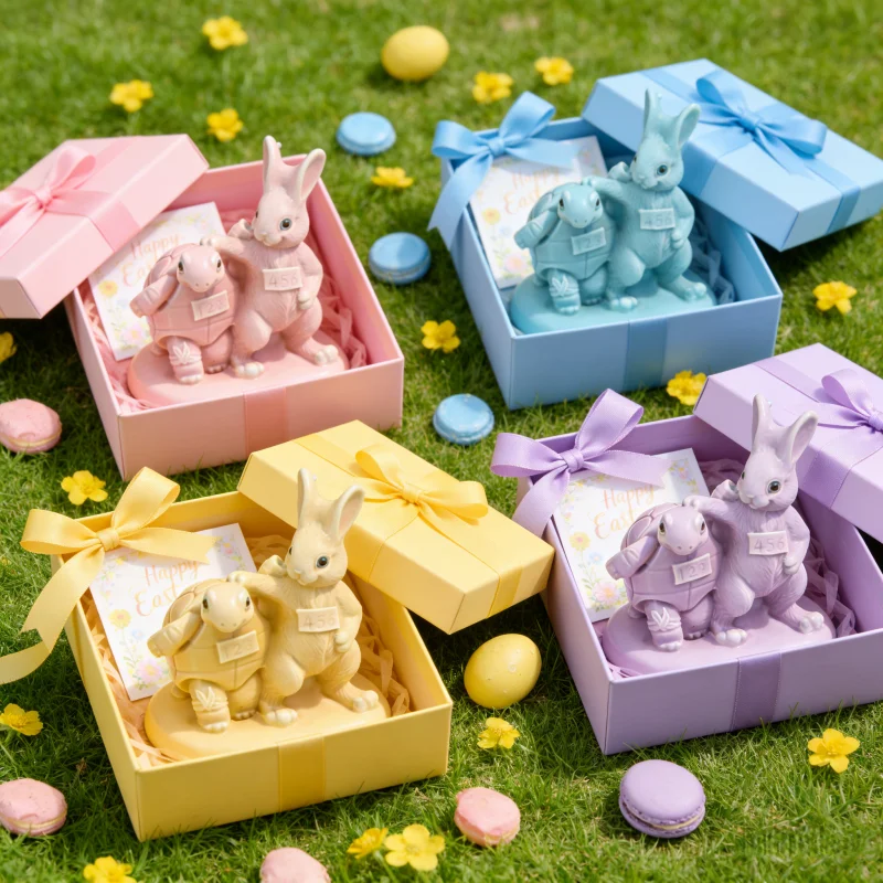 3D Osterhase Oster-Schildkröten-Form DIY Paar-Hase Silikon Aroma-Kerzen Gips Harz Ornamente Gießform Ostergeschenk Hasen-Deko