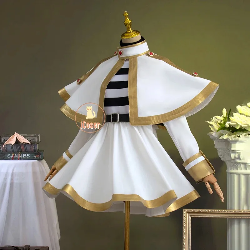 Frieren Cosplay Costume Wig Anime Frieren Beyond Journey's End Dress Ears Earrings Outfit Mage Halloween Party Costume Women Set