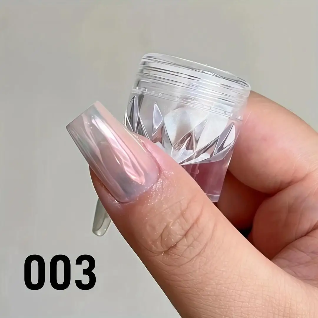 1pc Chrome Nagelpoeder Ijs Transparant Aurora Hoogglans Parel Regenboog Kleur Poeder Metaal Pigment Nail Art Creatie
