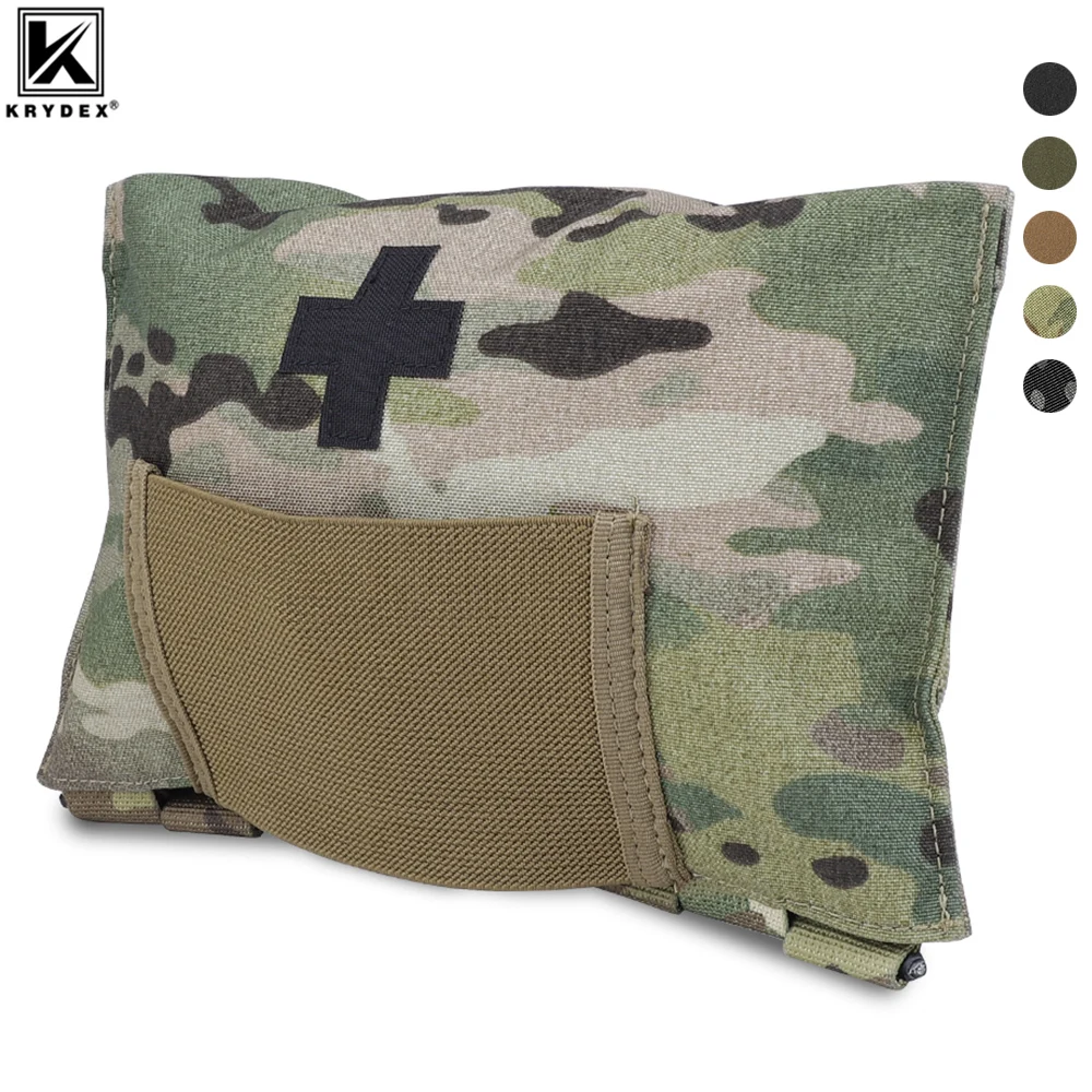 KRYDEX Tactical Survival Kit Bag IFAK Pouch Medical Pouch First Aid Bag with MOLLE and Belt Loop Hunting Camping Accessories