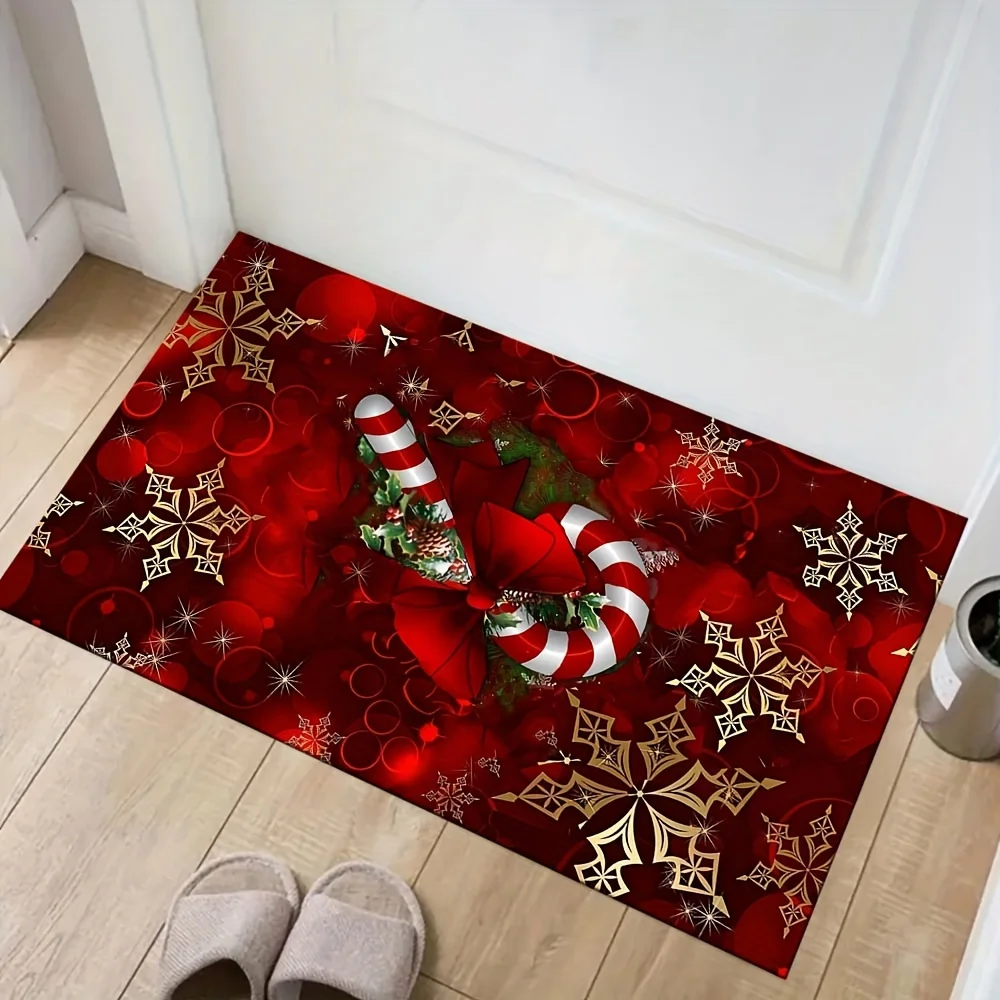 

Christmas Snowflakes Square Rug, Floor Mat, Suitable for Living Room, Bedroom, Game Area, Home Decoration, Room Decoration, Perf