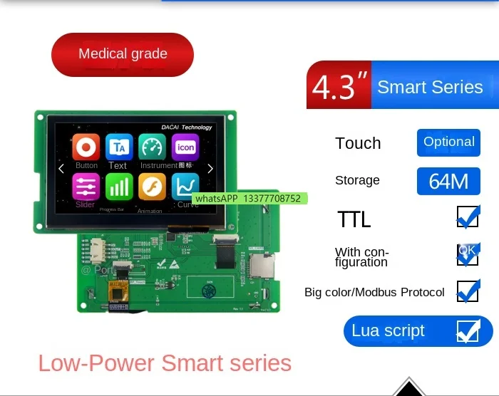 

Big Color 4.3-Inch 480*272 Serial Port Screen Ttl/S Series/with Configuration/Lua Script Touch Screen