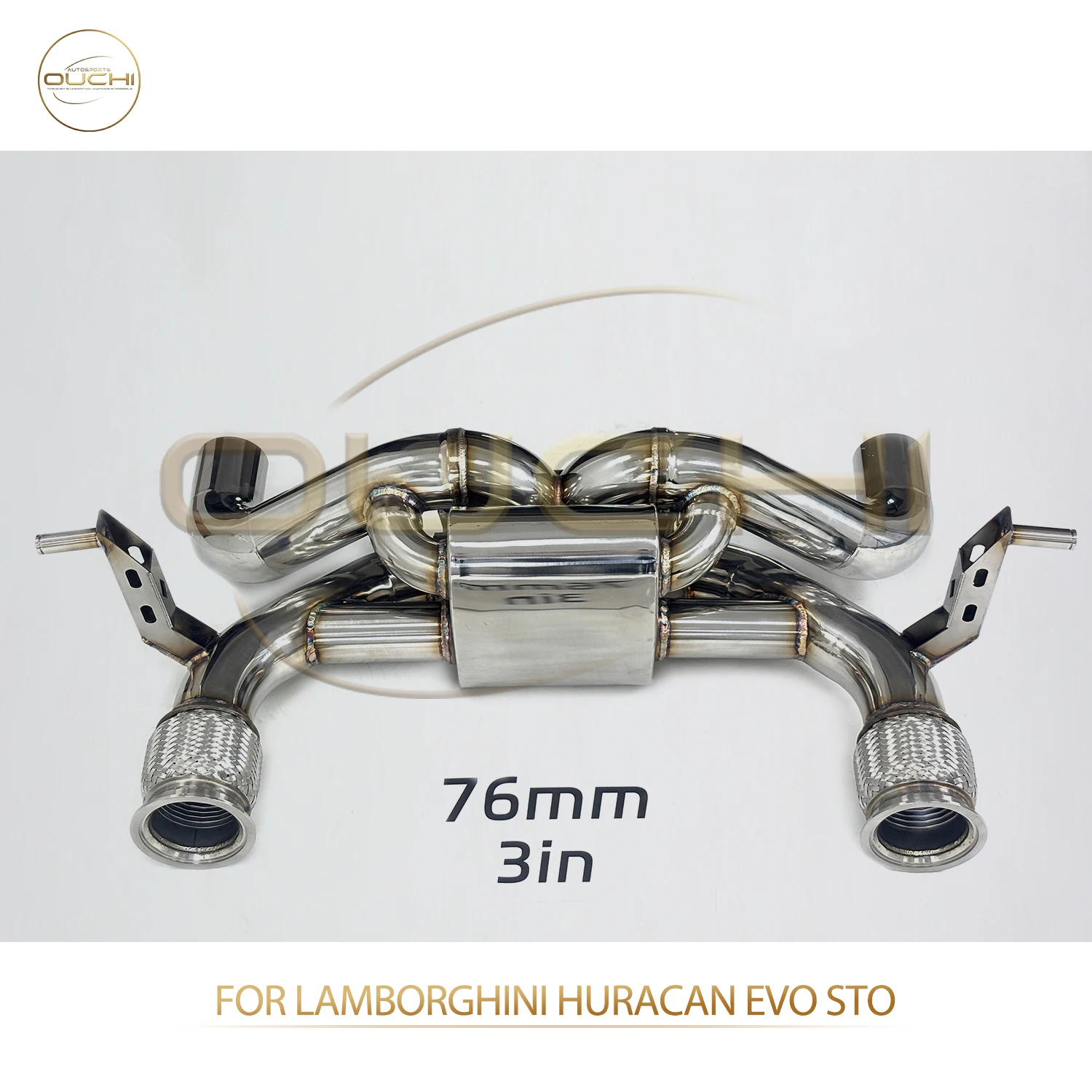 

OUCHI Factory Direct Sales SUS304 Catback for Lamborghini Huracan EVO STO With Pneumatic Valve Exhaust Muffler X-Pipe Design