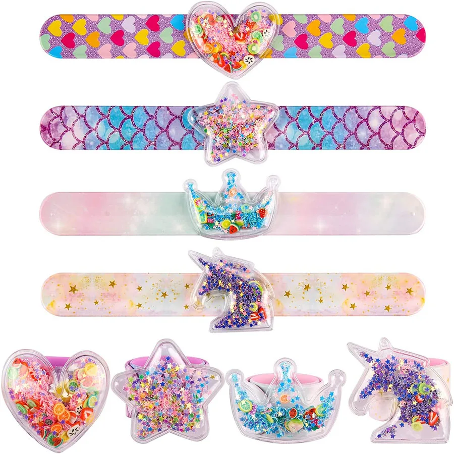 Mermaid Girl's Sand Bracelet Silicone Bracelet Pinata A Sparkling Heart, Suitable for Children's Christmas Gift