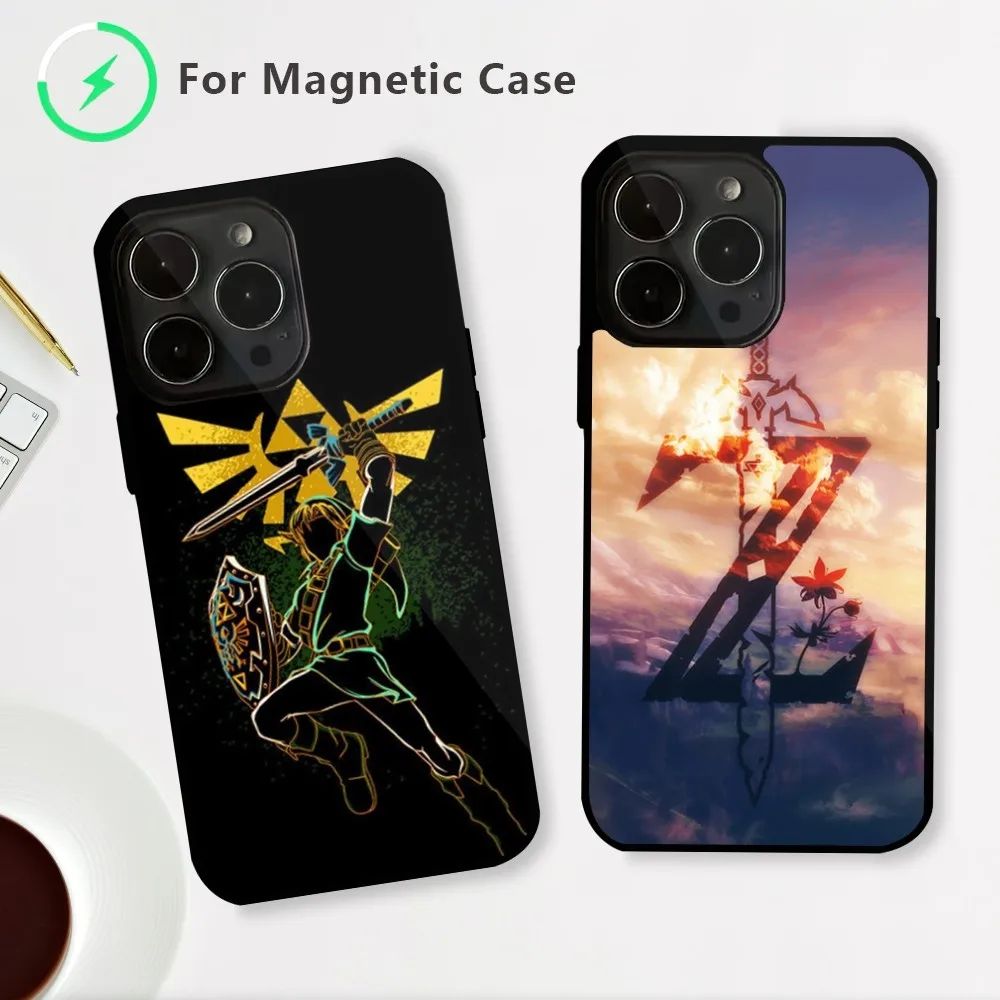 Game The L-Legend of Z-Zelda Phone Case For iPhone 15 14 13 12 Mini Pro Max Plus Magnetic Attraction Shell