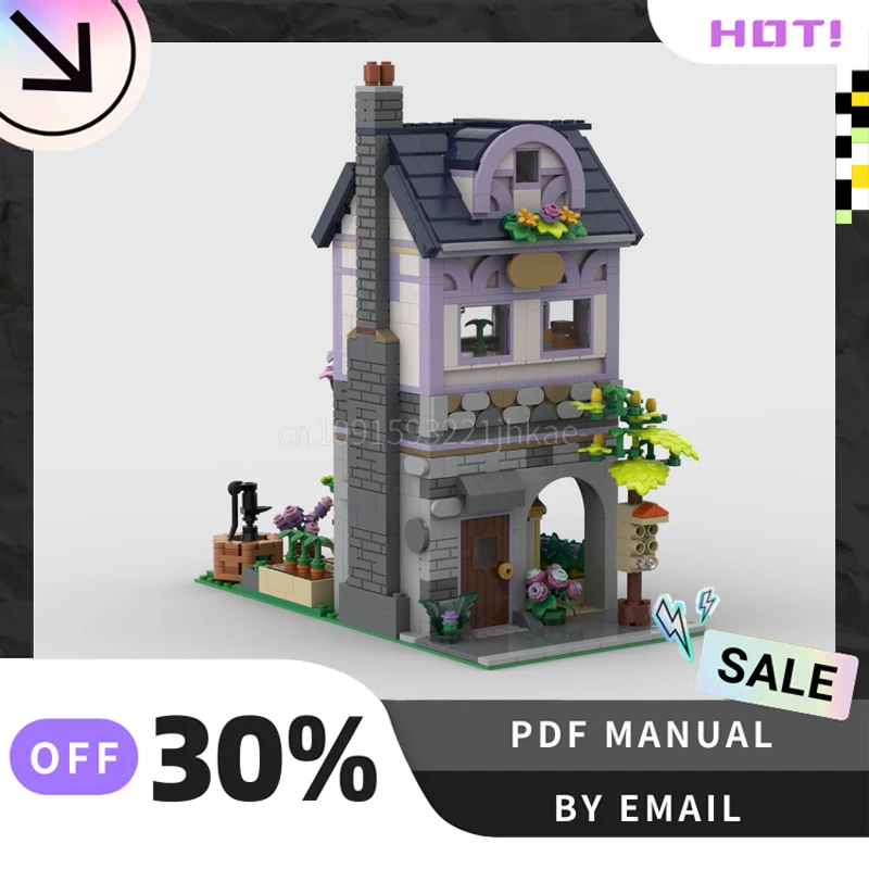 [1238 Uds] casa de jardín MOC personalizada, juego de bloques de construcción creativos, juguetes educativos STEM, Kit de modelo de construcción, regalos de cumpleaños