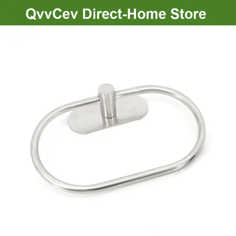 

Towel Ring Hanger Stainless Steel Heavy Duty Hand Towel Round Base wall Holder Self Adhesive No Drill storage Rack