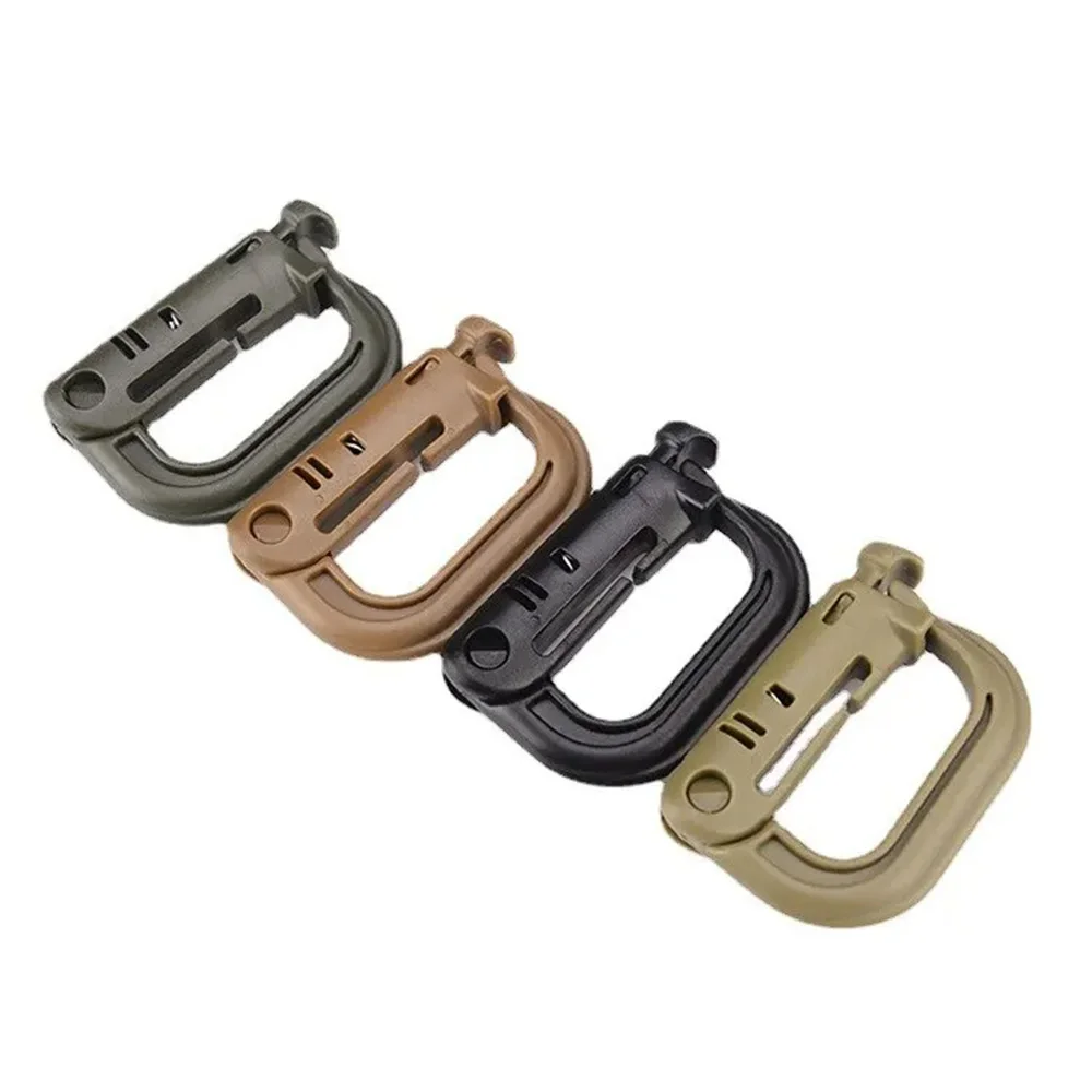 4PCS D-Ring Grimlock Carabiner - Multipurpose Locking Clip | Backpack Buckle Camp Hanging Hook Keychain