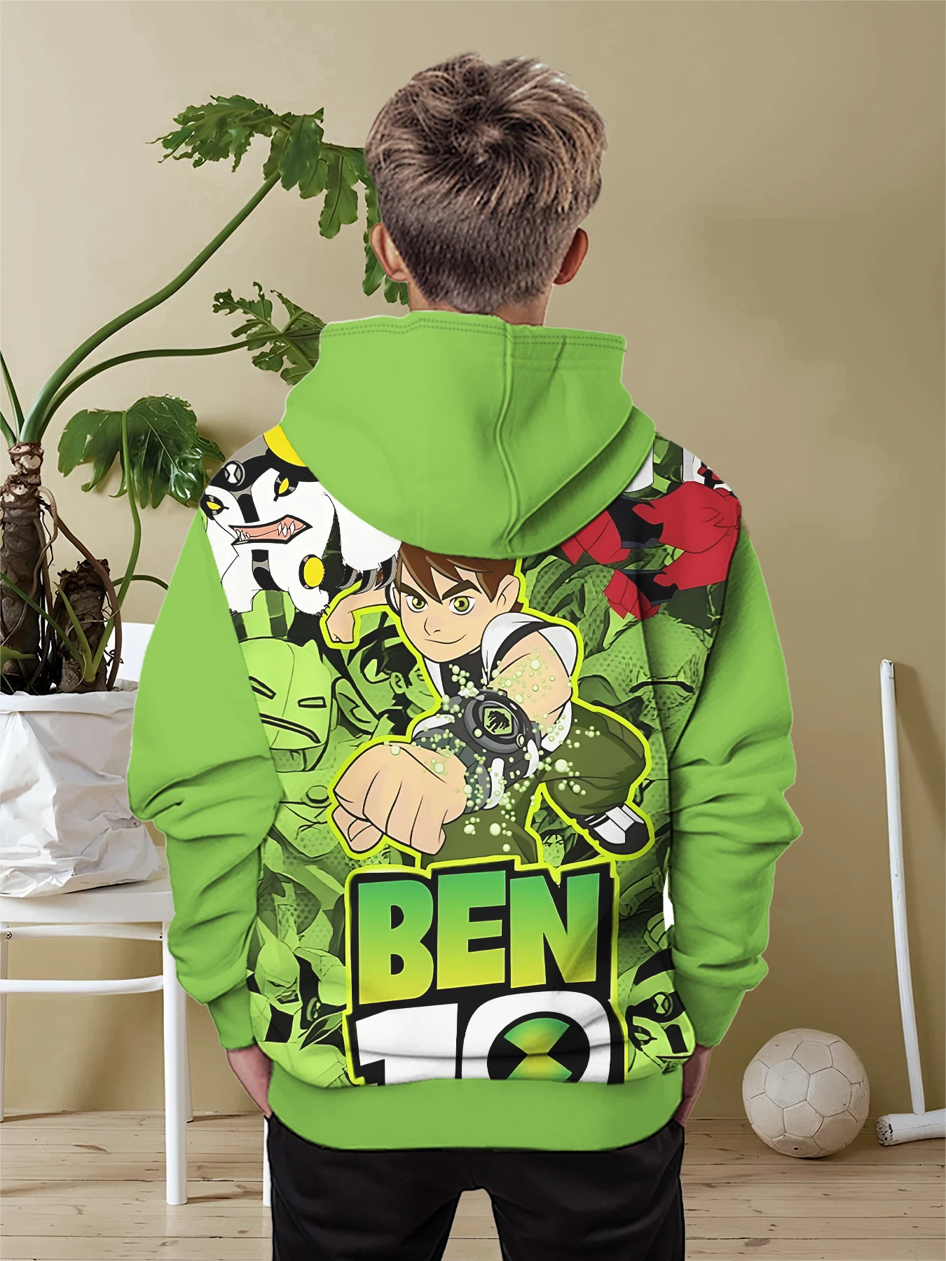 Ben 10 Sudadera informal con estampado 3D para niños y todas las estaciones, jersey fresco, Tops, ropa Unisex, sudaderas con capucha para niño y niña