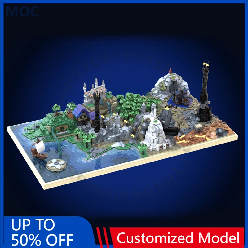 

5315 PCS City Engineering LOTR - Map of Middle-Earth MOC Customize Modular Building Block Model Creative DIY Assembly Toy Gift