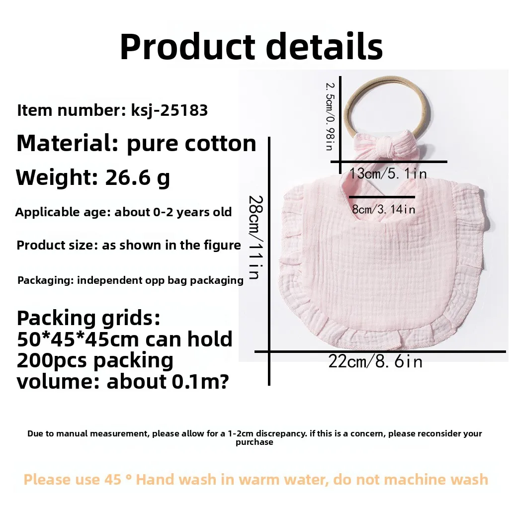 القطن الطفل عقال مع منشفة لعابه مجموعة القوس الطفل عقال بلون لينة الوردي الأزرق الأبيض مريلة الفتيان الفتيات مريلة مزيج مجموعة