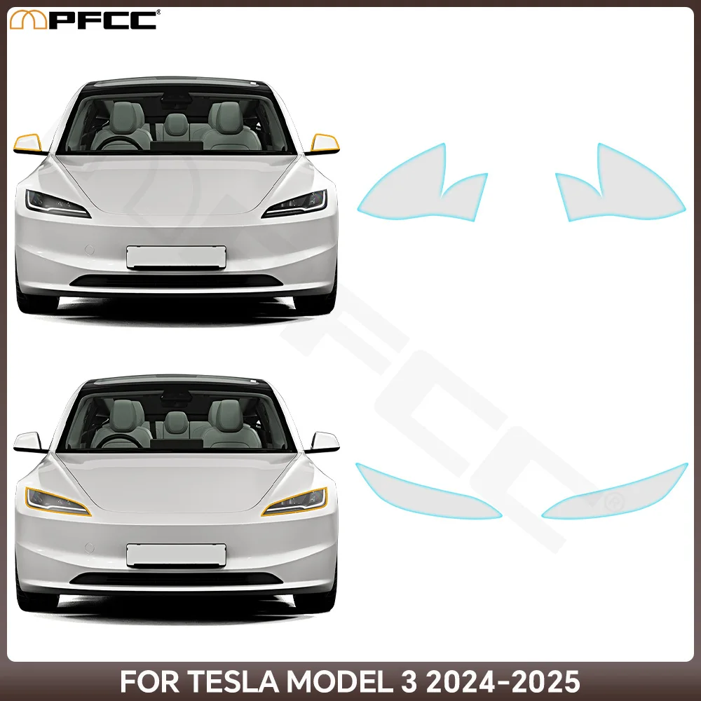 

Car Clear PPF TPU Transparent Headlight Rearview Film Body StickerPre-Cut Paint Protection Film for Tesla Model 3 Highland 2024