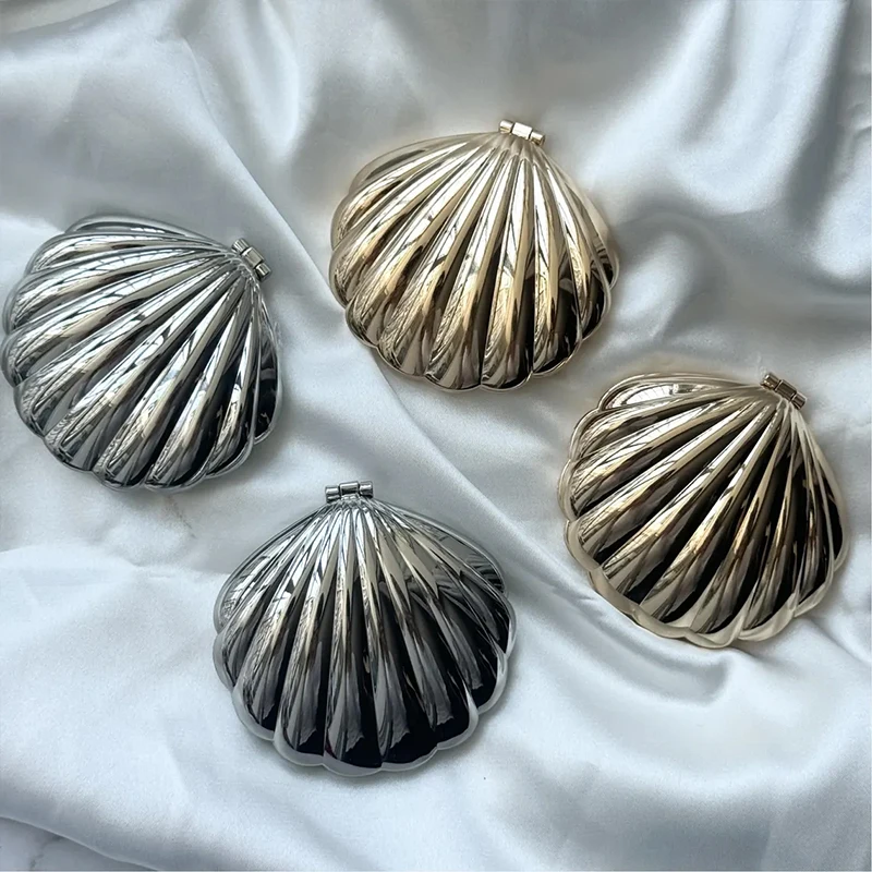 Personalisierter Muschel-Kompaktspiegel mit Namen, Geschenk für Brautjungfern, zukünftige Braut, Heiratsantrag, Hochzeit, Junggesellinnenabschied, Brautparty-Dekoration