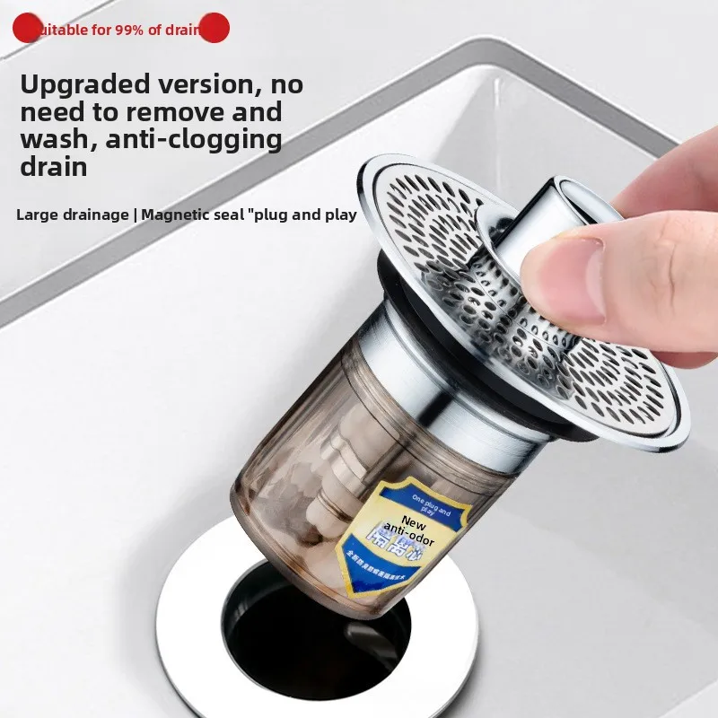 

Washbasin drain pop-up core washbasin leaky plug push-type insect-proof and anti-odor drain plug