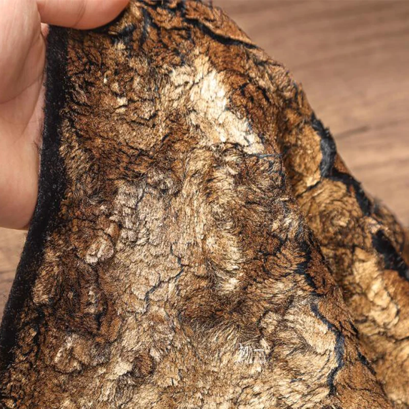 145x50cm Crackle Bronzing Fur Fabric Metallic Coat Shawl Bag Plush Material Dress Suit DIY Sewing Craft Dress Clothes Supplies