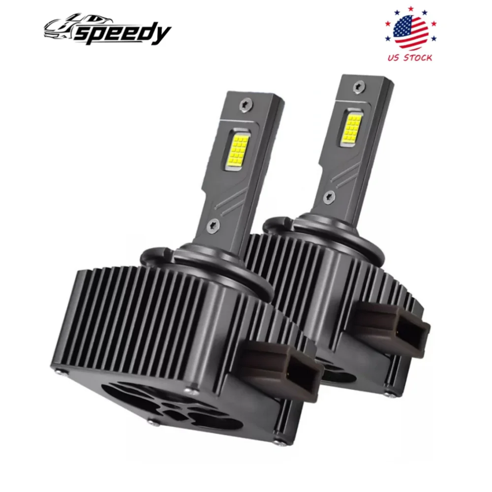 2pcs Front Left + Right Side D1S D1R LED Aviation Aluminum & ABS Headlight Bulbs Super White HID Xenon Conversion Kit 240W 6000K
