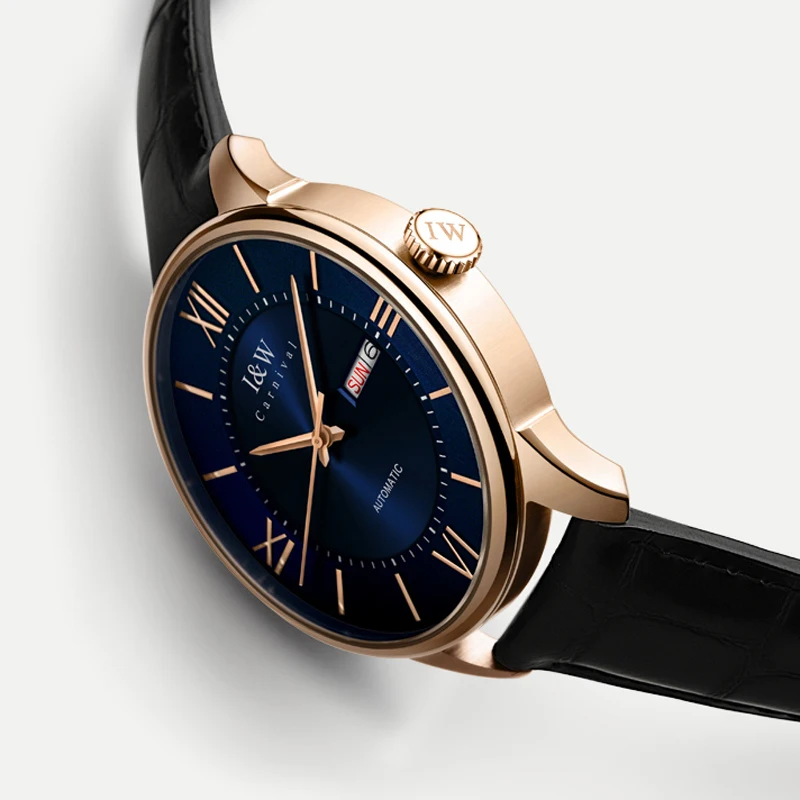 Carnival High-end Series I&W Brand Luxury Sapphire Mechanical Watch for Men Week Date MIYOTA Movement Automatic Watches Mens