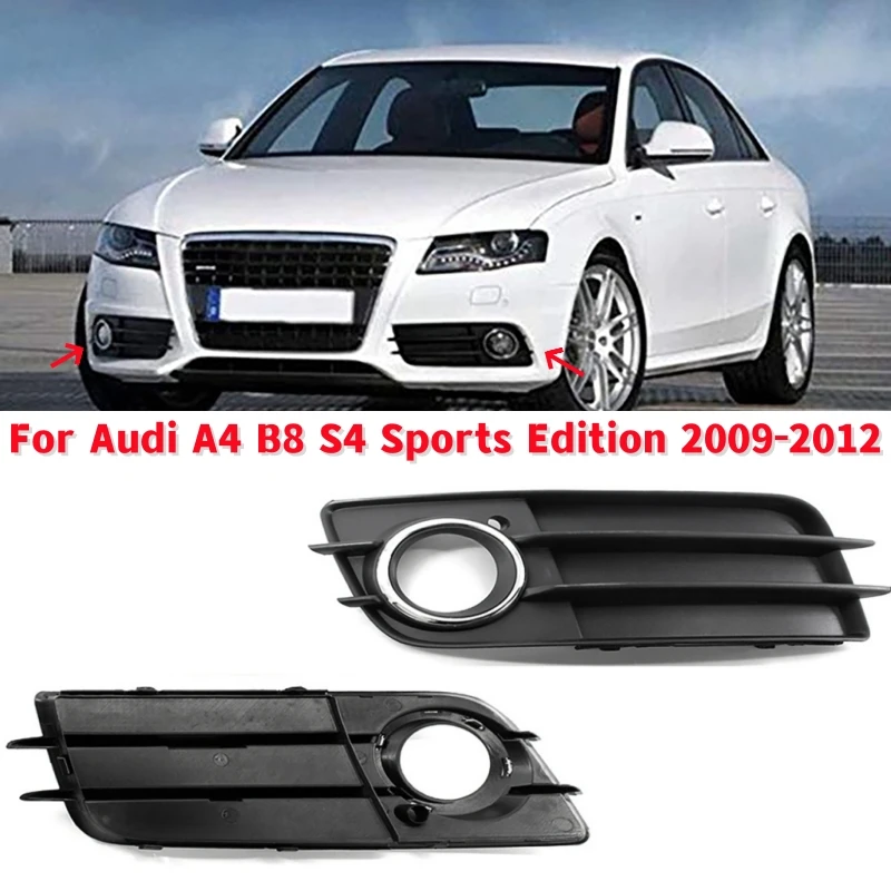 

1/2Pcs Car Front Bumper Fog Light Cover For Audi A4 B8 S4 Sports Edition 2009-2012