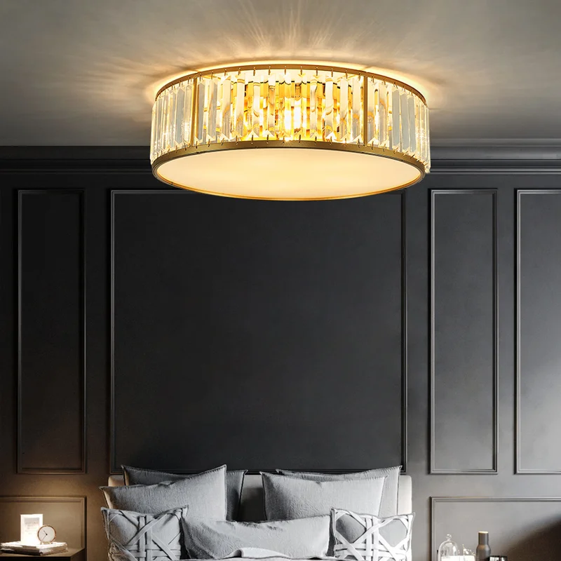 Nordic Simple Circular Living Room Balcony Entry Aisle Bedroom Crystal Ceiling Light