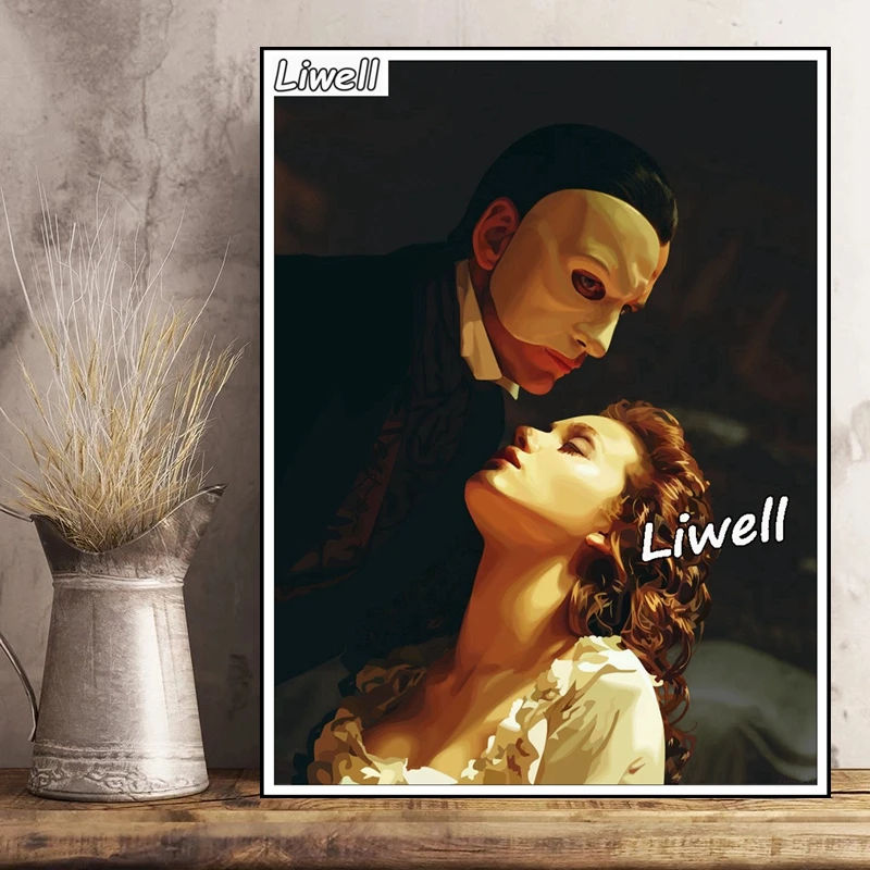 Romatic Love Movie The Phantom Of The Opera Diamond Art Painting Cross Stitch Gerard Butler Rhinestone Picture Room Decor