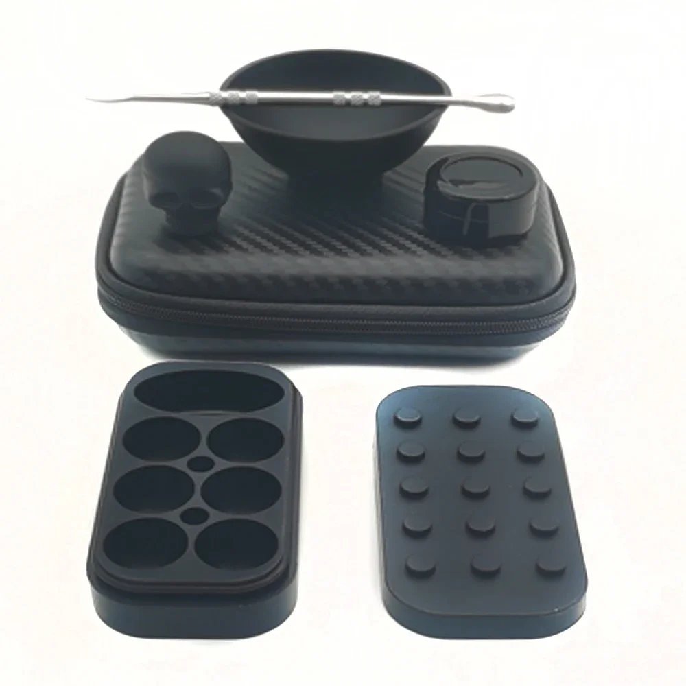 1Set With Nonstick Silicone Jar Slick Silicone Bowl Silicone Containers Oil Storage Box Face Cream Smoking Accessories