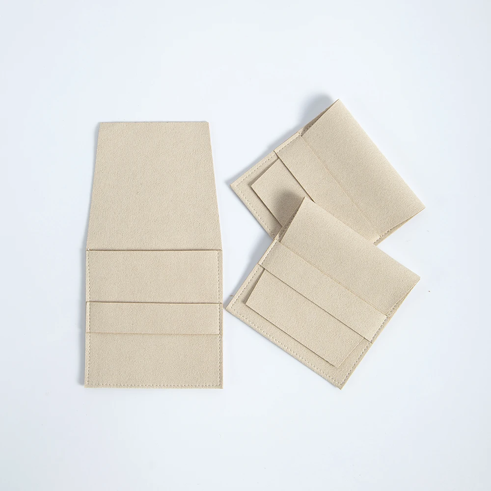20 Stuks 6.2x6.2cm 8x8cm Sieraden Microfiber Strip Tas Ringen Oorbellen Studs Hanger Ketting Organizer Envelop Pouch Bruiloft gunsten
