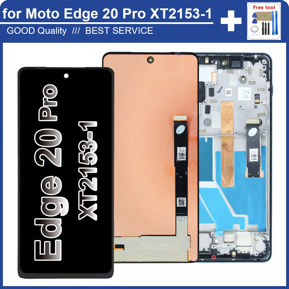 New LCD for Motorola Moto Edge 20 Pro XT2153-1 LCD Display Touch Screen Digitizer Aseembly Replacement for Moto Edge 20 Pro LCD