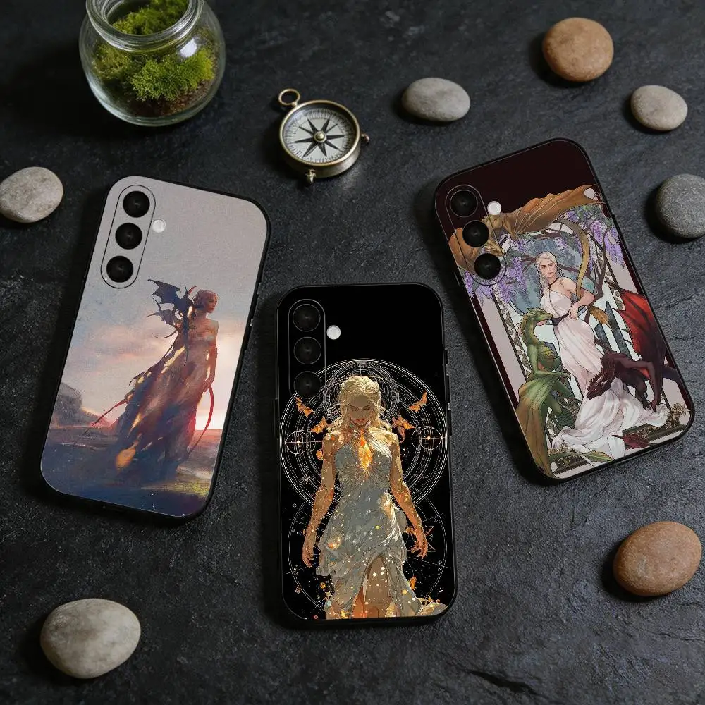 Daenerys Targaryen  Anti-drop Black Soft Silicone Case For Samsung Galaxy A73 A72 A71 A53 A52 A51
